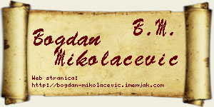 Bogdan Mikolačević vizit kartica